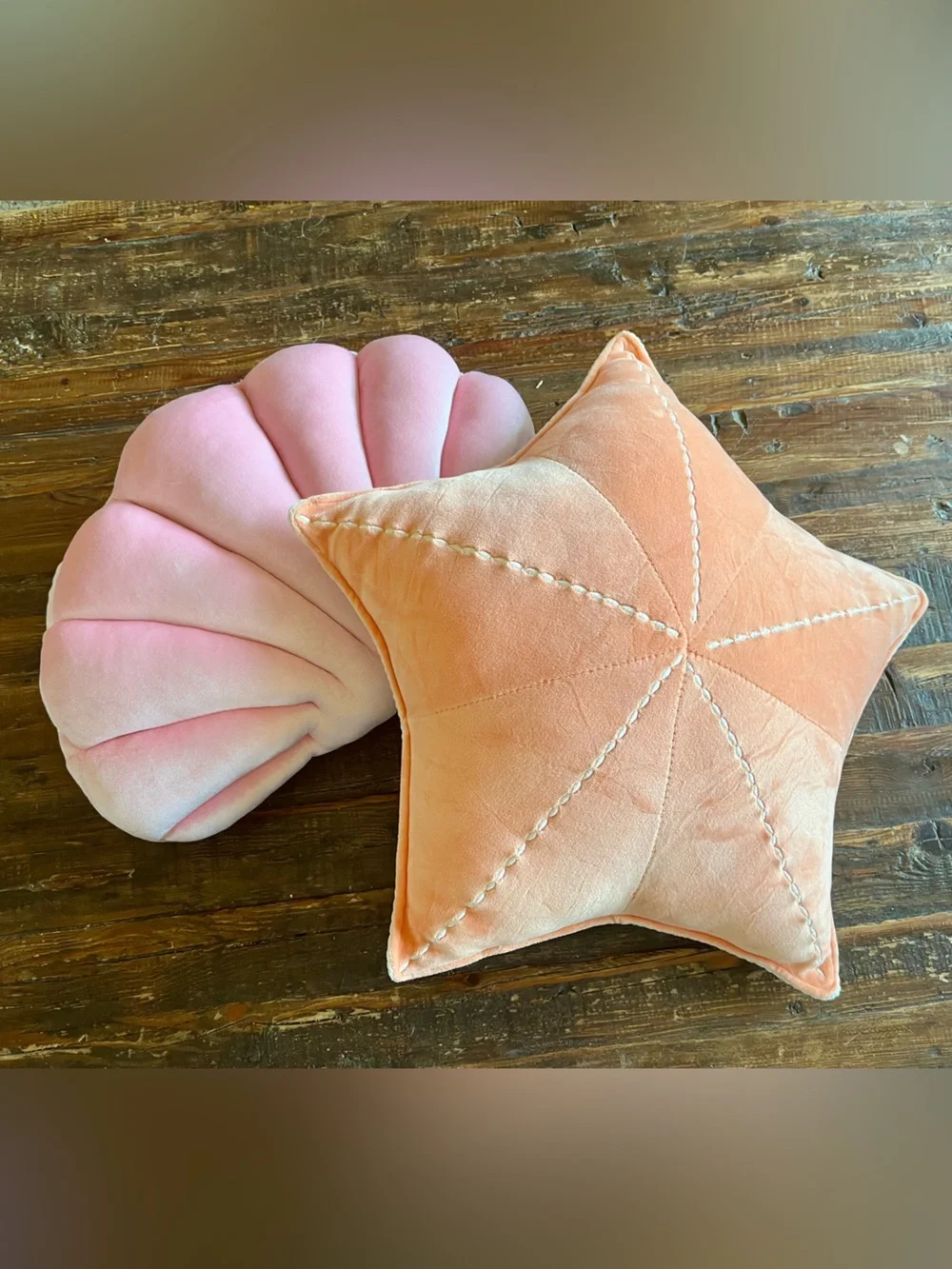 Pink Shell & Peach Star Decorative Throw Pillows For Bedroom, Dorm